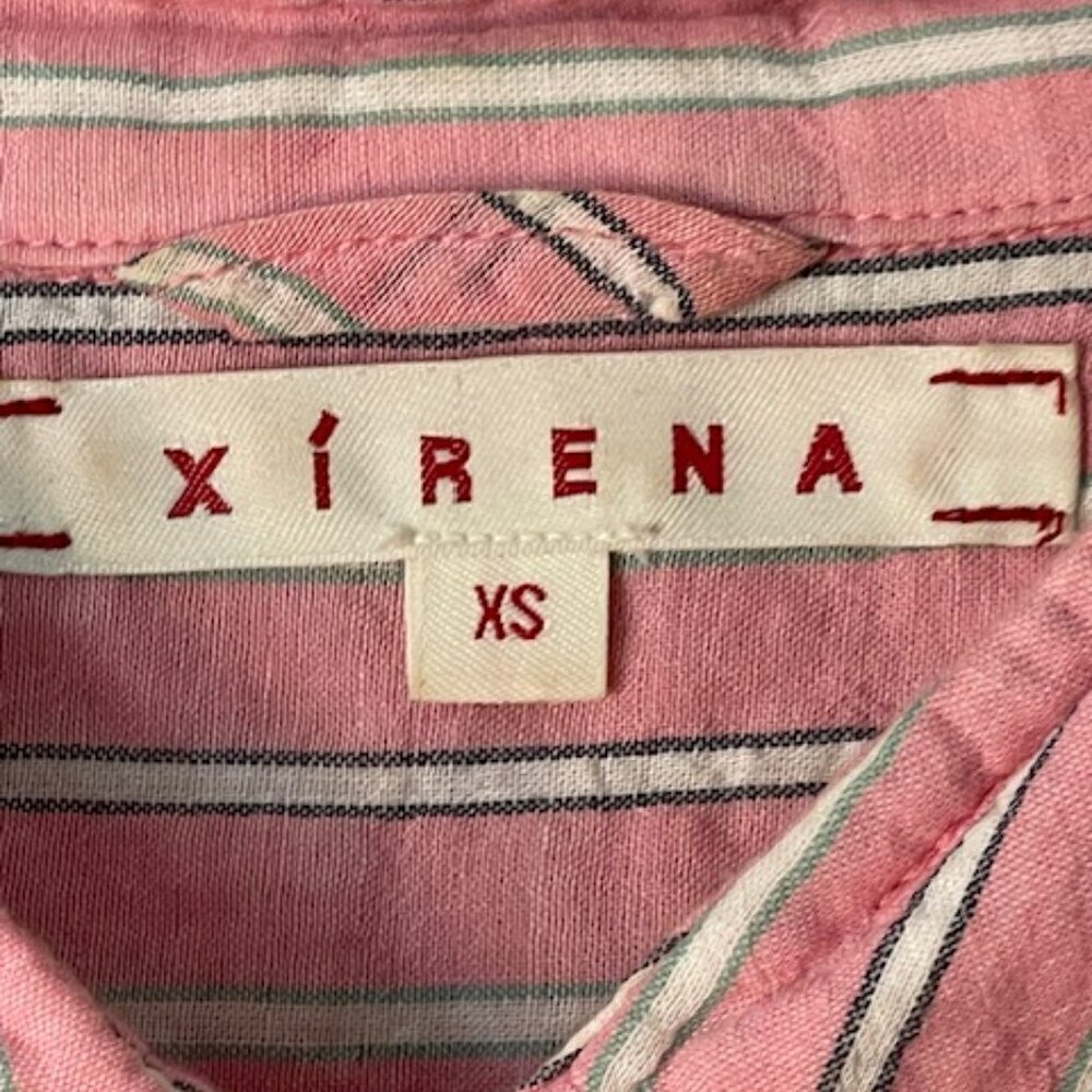 XiRENA Striped Crinkle Long Sleeve Button Up Shirt Cotton Blouse XS - Picture 4 of 7
